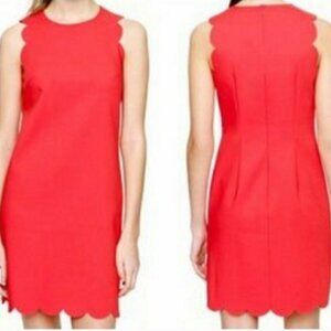 J. Crew Factory Scallop Sleeveless Sheath Dress Coral Pink 4